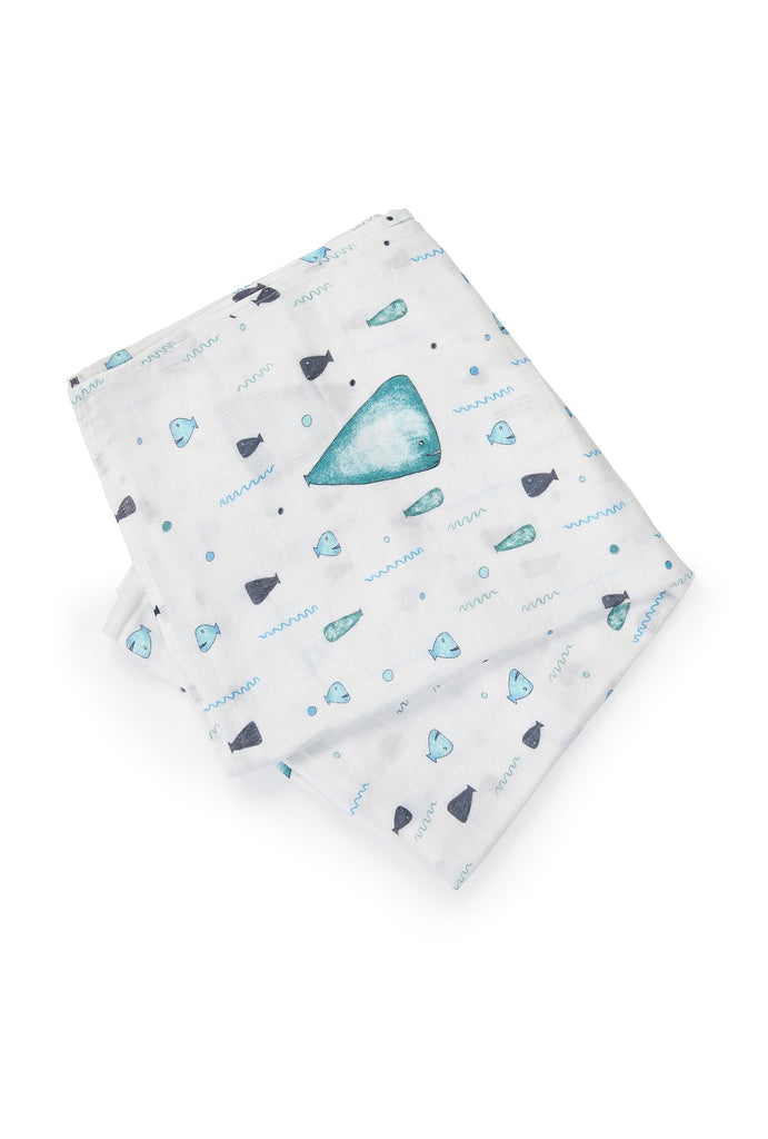 Deep Sea Woven Cotton Infant Swaddle Blanket