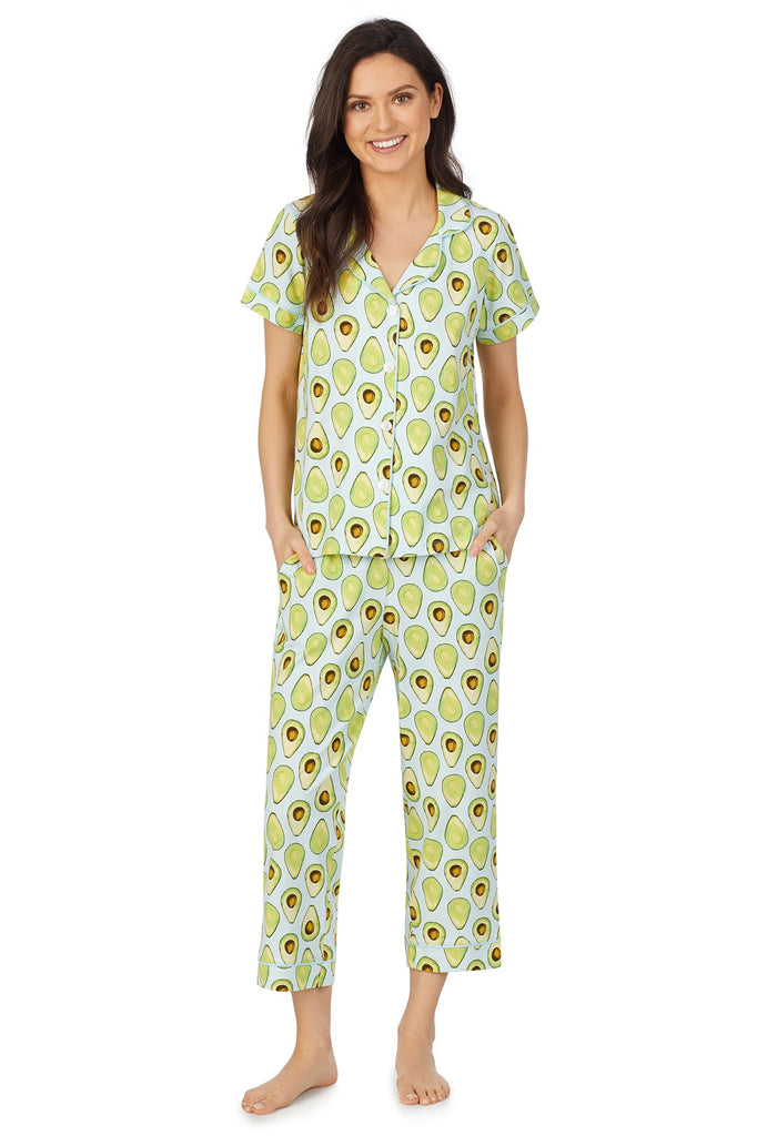 Avocuddle Short Sleeve Classic Cropped Stretch Jersey PJ Set