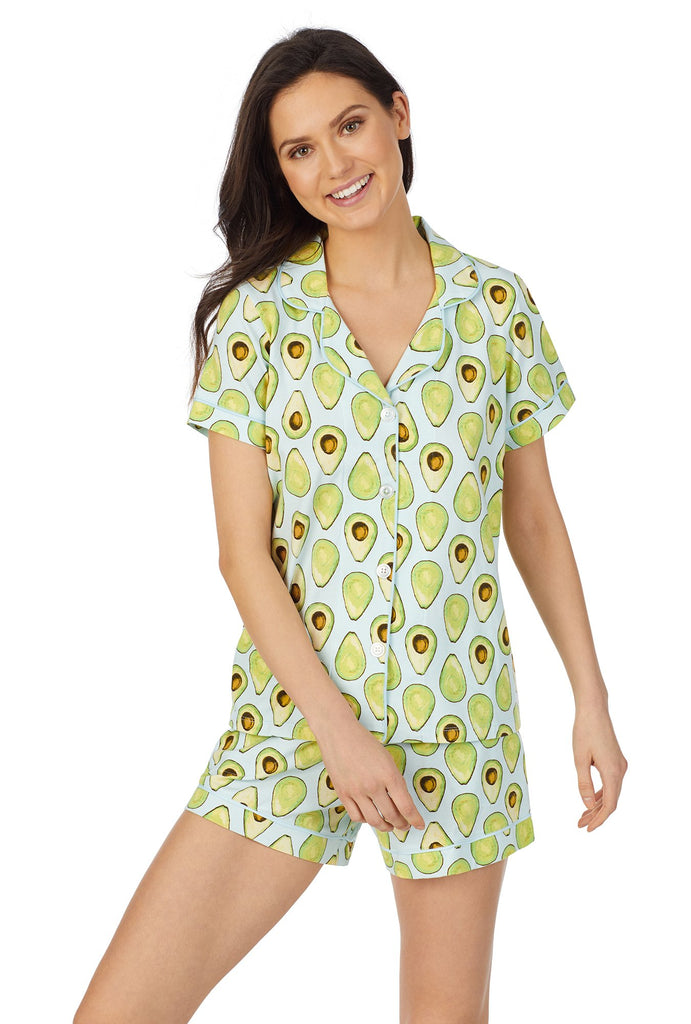 Avocuddle Short Sleeve Classic Shorty Stretch Jersey PJ Set