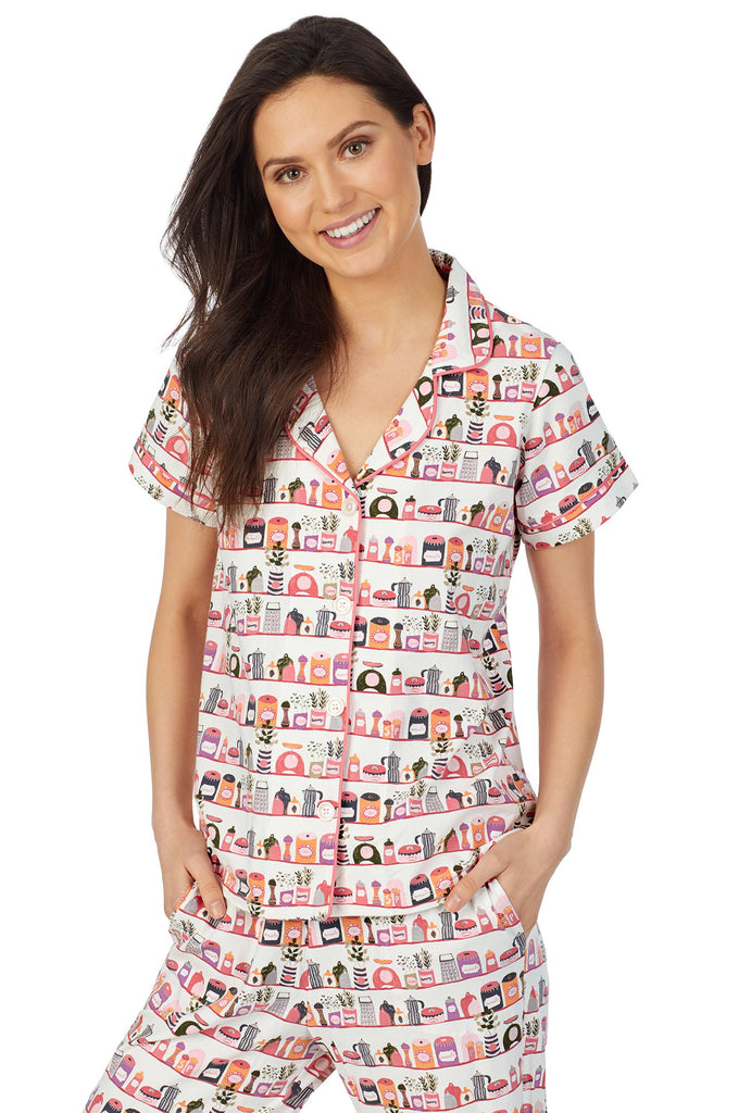 In the Pantry Short Sleeve Classic Cropped Stretch Jersey PJ Set