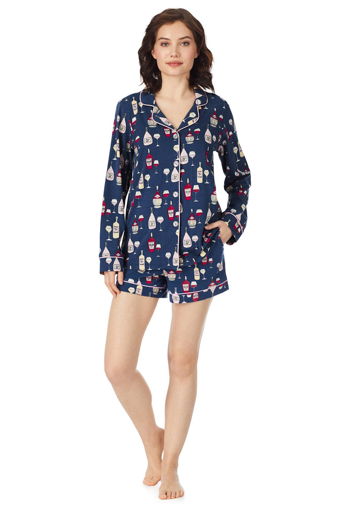 Wine Tasting Stretch Long Sleeve Classic Shorty Set