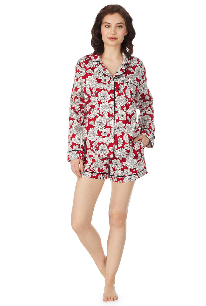 Amelie Sateen Long Sleeve Classic Shorty Pj Set