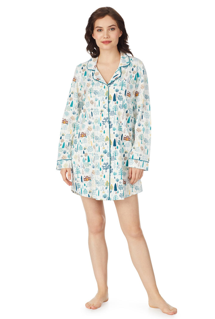 Cabin In The Woods Stretch Long Sleeve Classic Sleepshirt