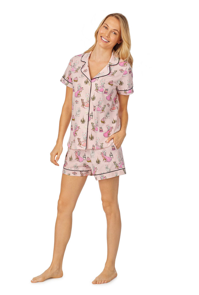 Fifi Antoinette Short Sleeve Classic Shorty Stretch Jersey PJ Set