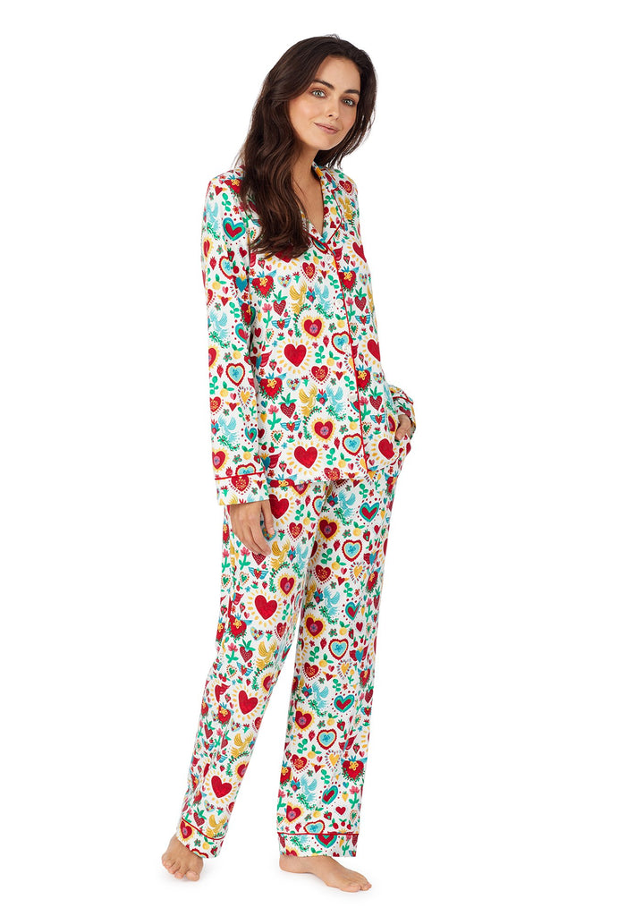 Sacred Hearts Stretch Long Sleeve Classic PJ Set