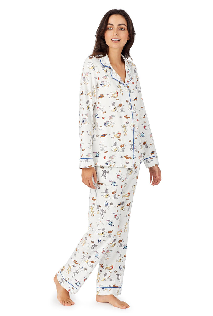 Meowzel Tov Stretch Long Sleeve Classic PJ Set