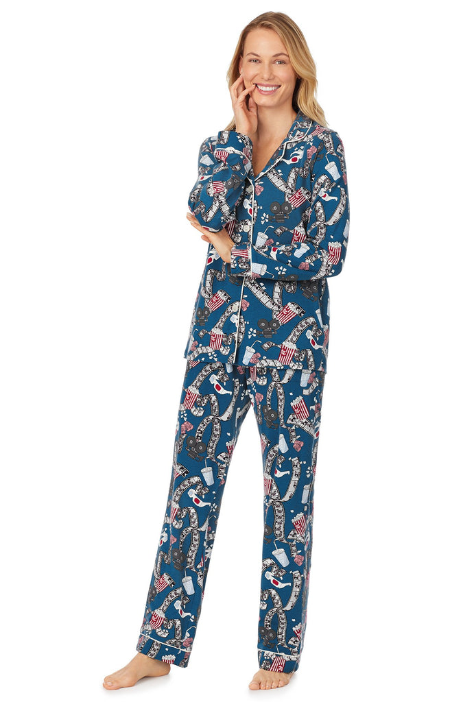 Movie Night Long Sleeve Classic Stretch Jersey PJ Set