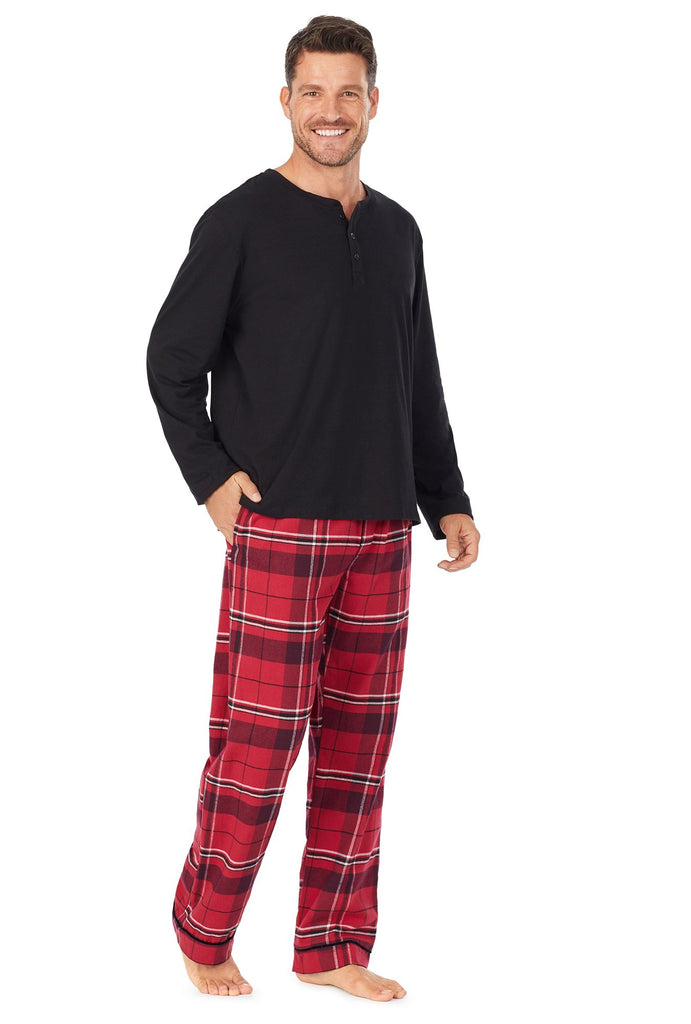 Nicholas Plaid Mens Flannel Henley PJ Set