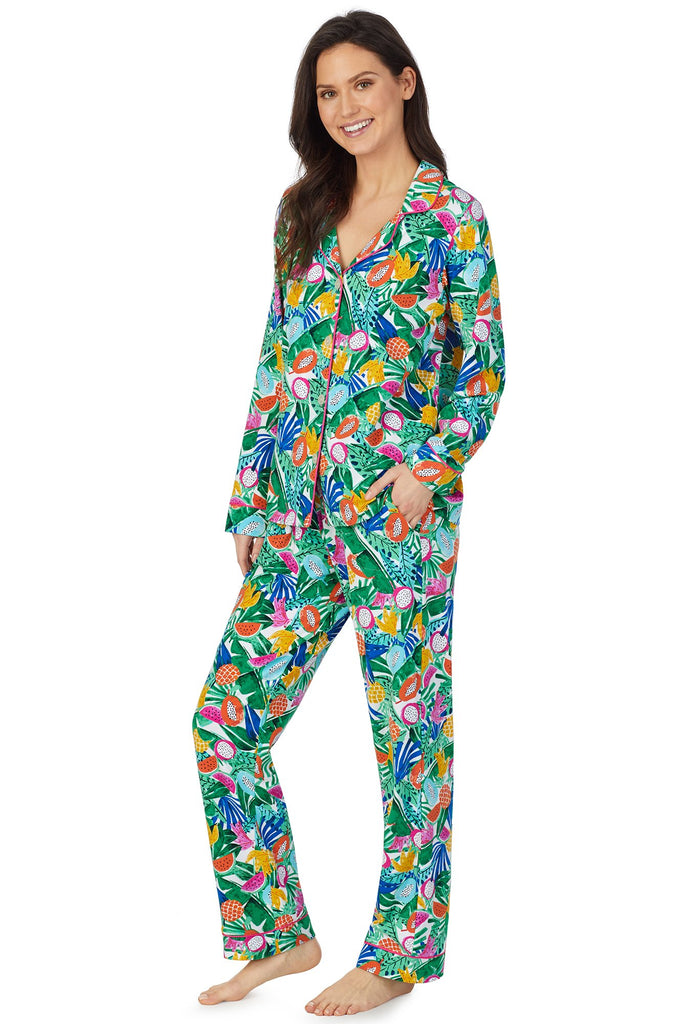 Tropical Fruits Long Sleeve Classic Stretch Jersey PJ Set