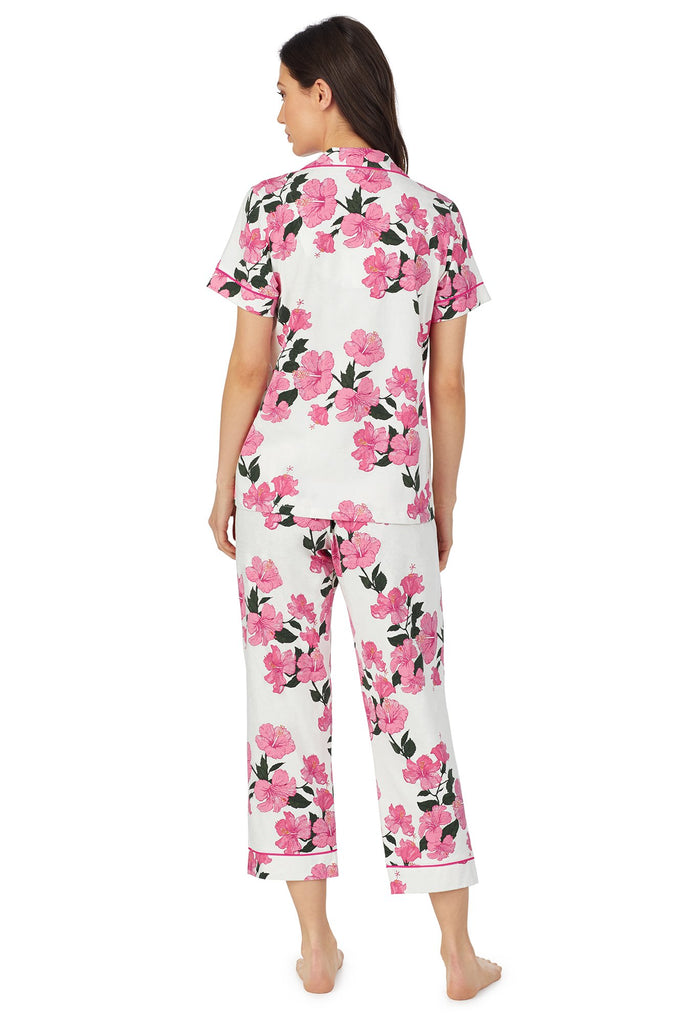 Island Flower Short Sleeve Cropped Stretch Jersey PJ Set