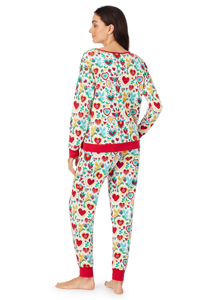 Sacred Hearts Stretch Long Sleeve Pullover Crew & Jogger Set
