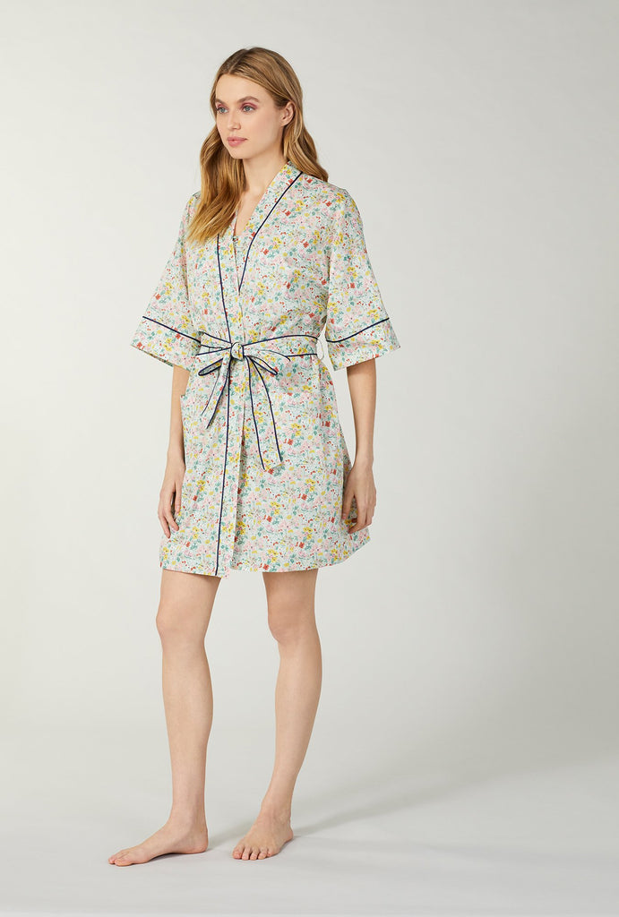 Liberty Fabrics California Bloom Cotton 3/4 Sleeve Kimono Robe