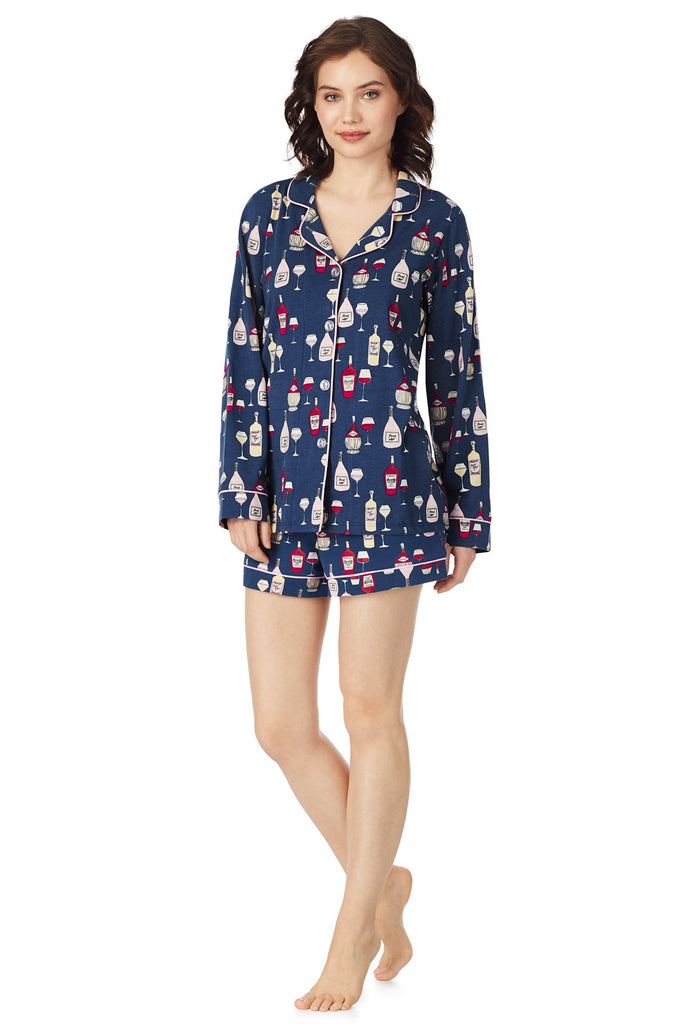 Wine Tasting Stretch Long Sleeve Classic Shorty Set