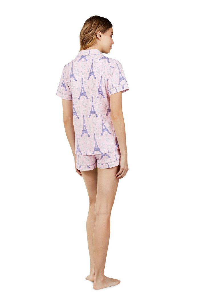 Colette's Eiffel Stretch Short Sleeve Classic Shorty PJ Set