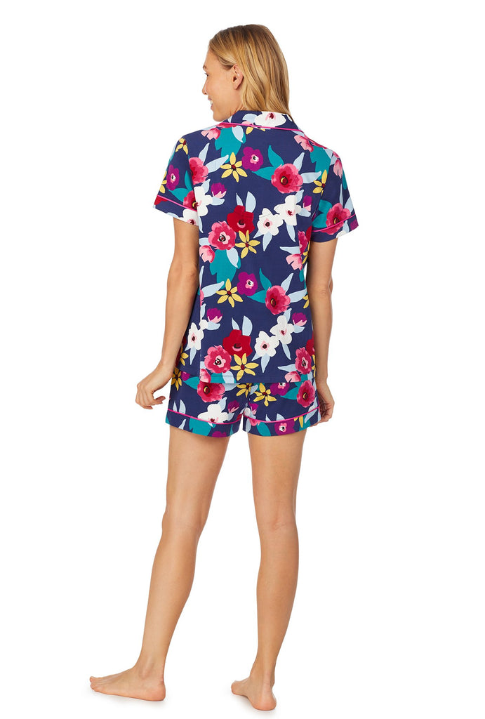 Painter's Floral Short Sleeve Classic Shorty Stretch Jersey PJ Set