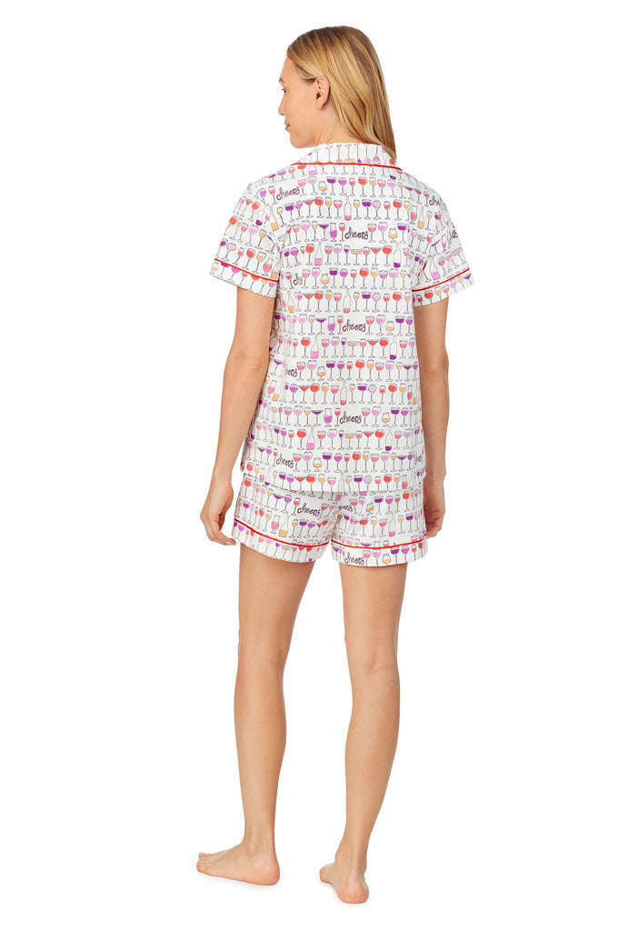 Happy Hour Short Sleeve Classic Shorty Stretch Jersey PJ Set