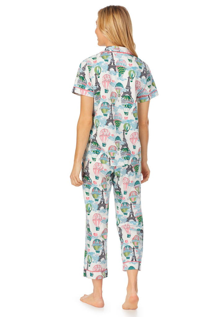 On Top of the World Short Sleeve Cropped Stretch Jersey PJ Set