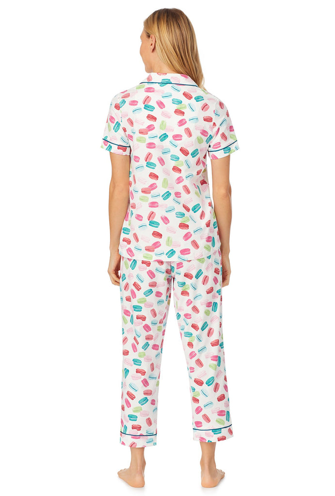 Les Macarons Short Sleeve Cropped Stretch Jersey PJ Set