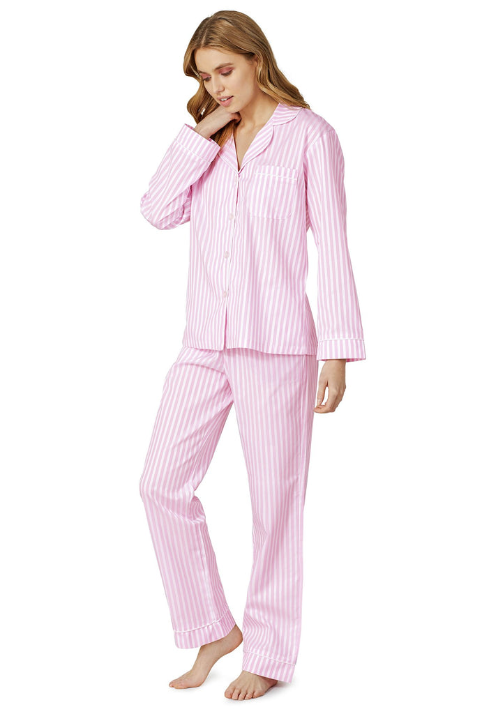Pink 3D Stripe Long Sleeve Classic PJ Set