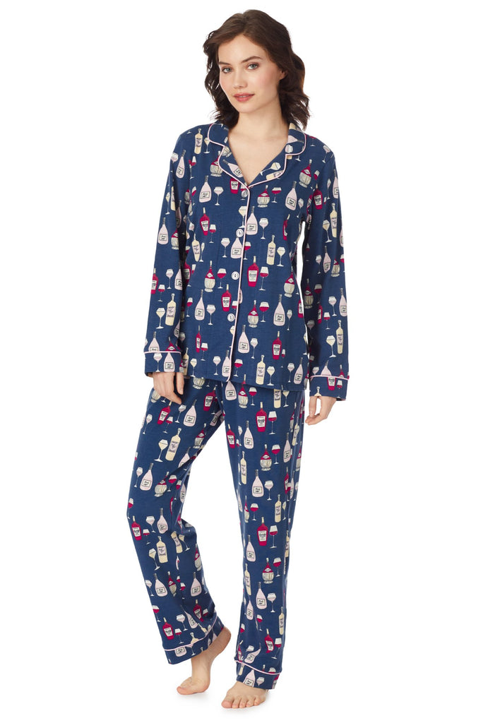 Wine Tasting Stretch Long Sleeve Classic Pj Set