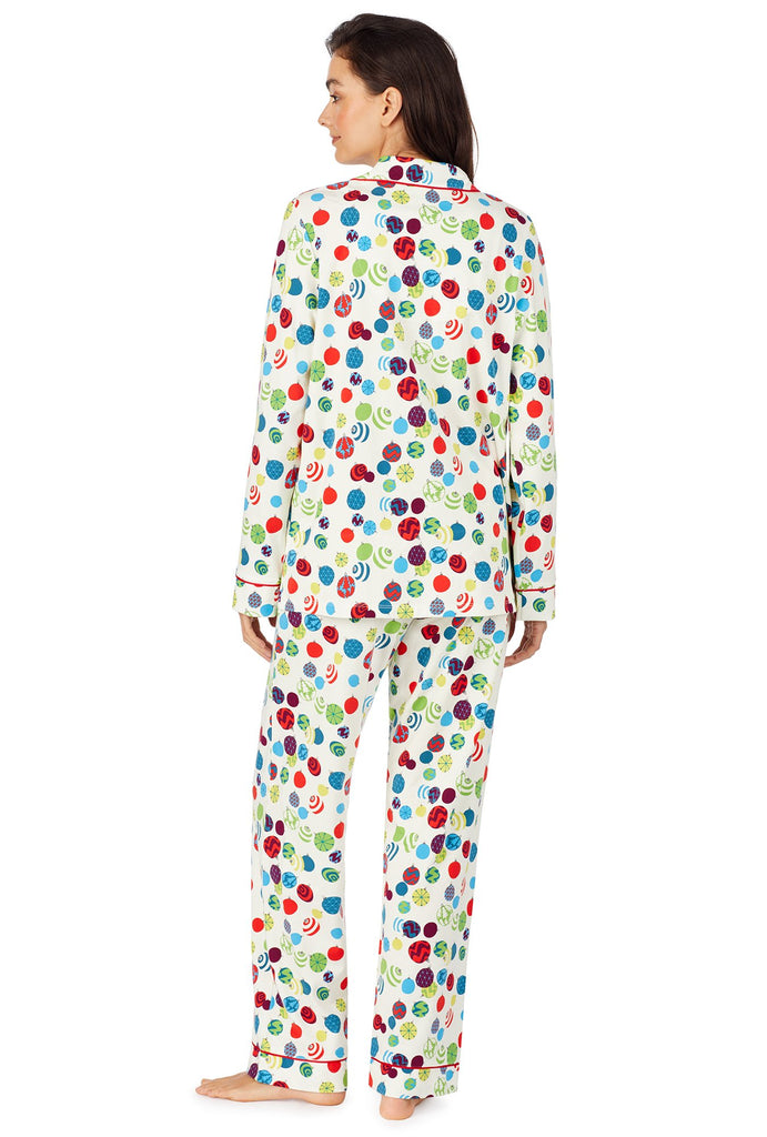 Multi Ornaments Stretch Long Sleeve Classic PJ Set