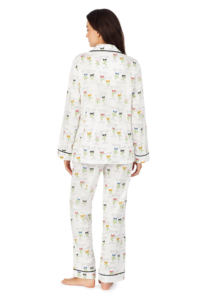 Martinis & Mistletoe Flannel Long Sleeve Classic PJ Set