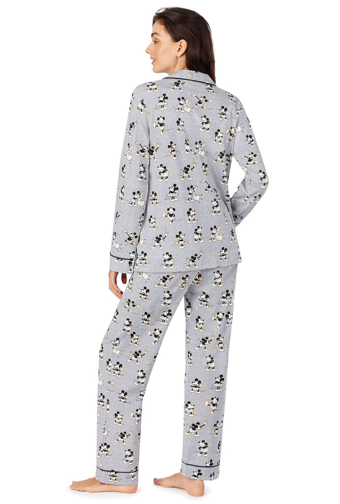 Bedhead Pajamas x Disney Vintage Mickey Grey Heather Stretch Long Sleeve Classic PJ Set