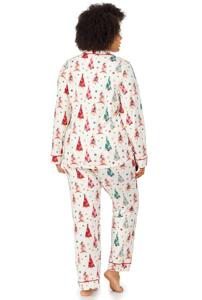 Christmas Tree Stretch Long Sleeve Classic PJ Set PLUS