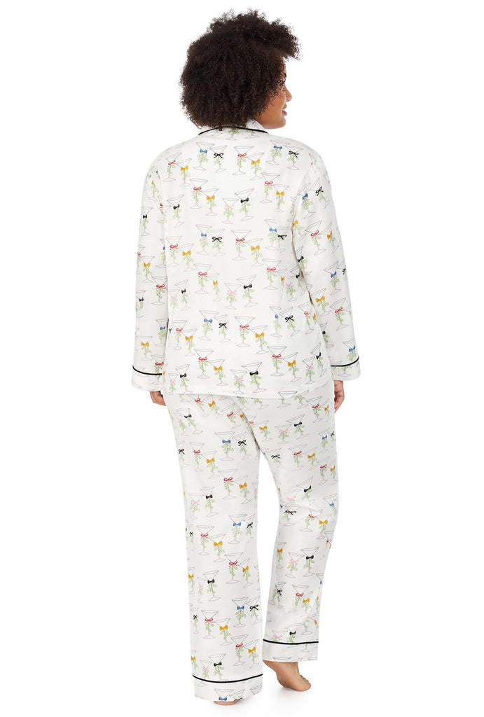 Martinis & Mistletoe Flannel Long Sleeve Classic PJ Set