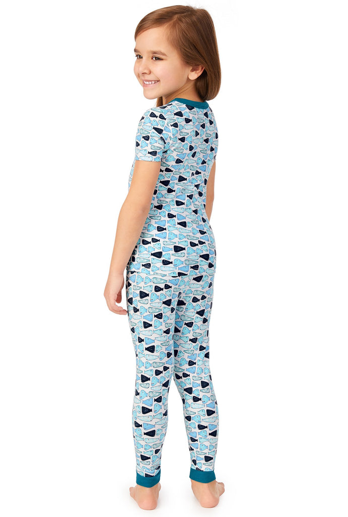 School of Fish Short Sleeve Stretch Jersey Kids PJ Set w/ Book