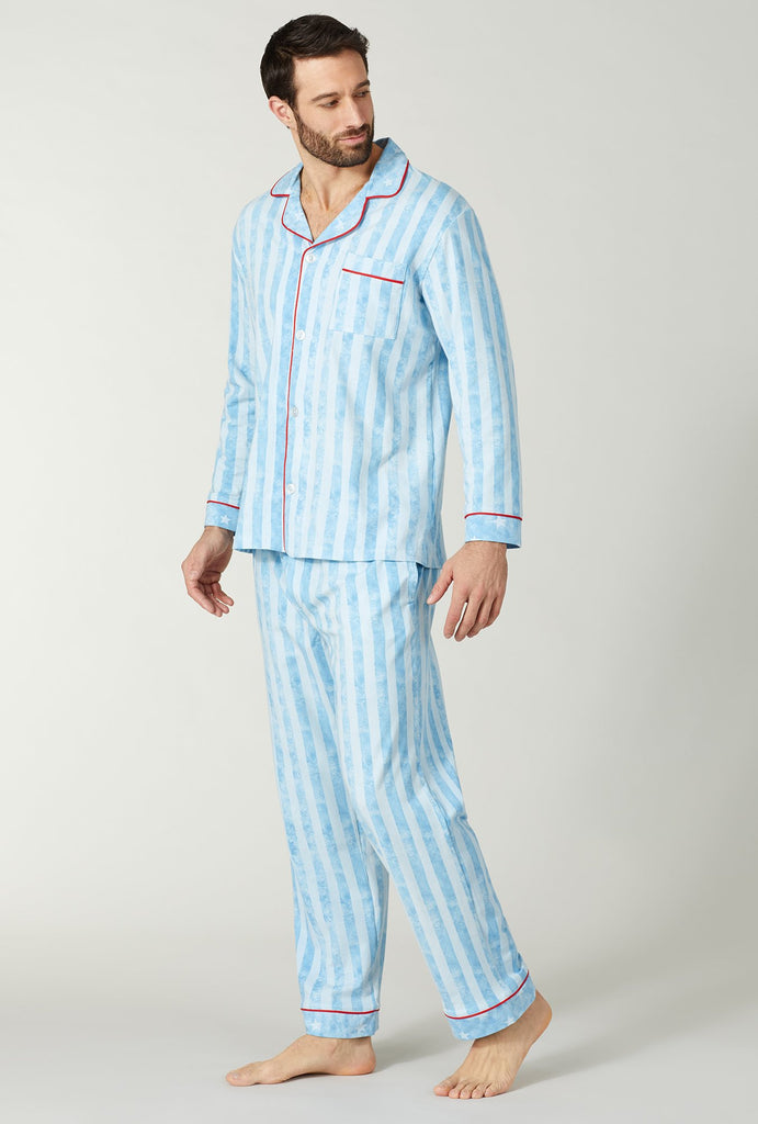 Citizen Stripe Stretch Mens Long Sleeve Classic Pj Set