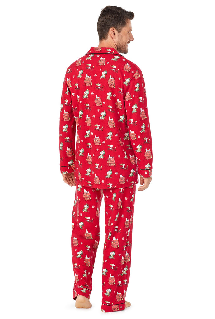 Merry Christmas Snoopy® Mens Stretch Long Sleeve Classic PJ Set
