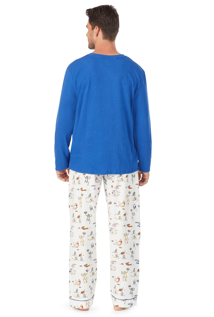 Meowzel Tov Mens Stretch Henley PJ Set