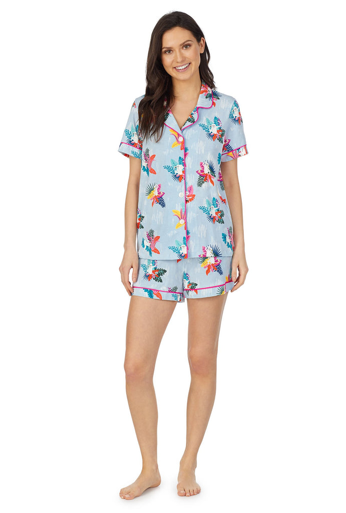 Monkey Around Short Sleeve Classic Shorty Stretch Jersey PJ Set