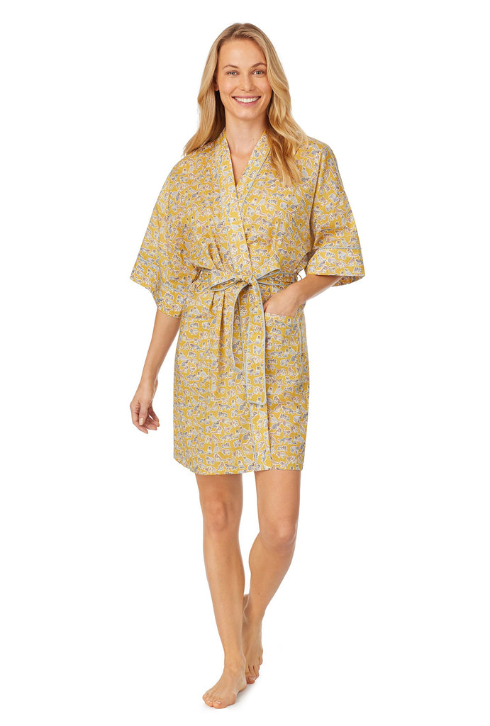 Liberty Fabrics Willoughby Mews 3/4 Sleeve Kimono Robe