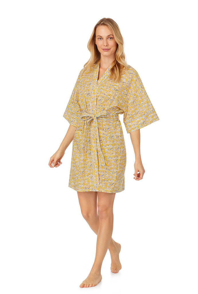 Liberty Fabrics Willoughby Mews 3/4 Sleeve Kimono Robe