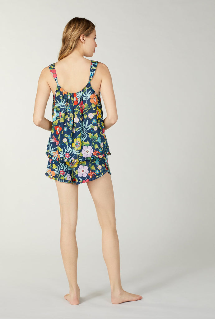 Liberty Fabrics Pavillion Cotton Ruffle Tank Shorty Pj Set