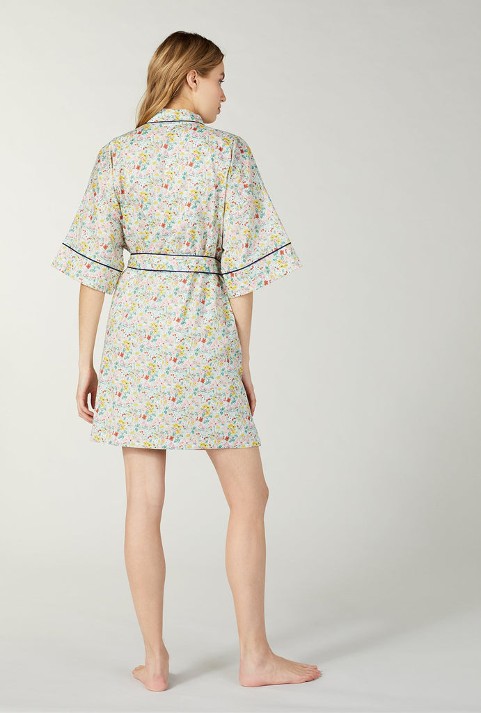 Liberty Fabrics California Bloom Cotton 3/4 Sleeve Kimono Robe