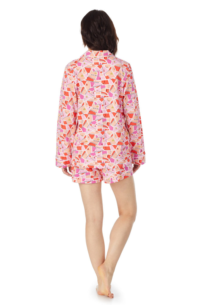 Walkabout Stretch Long Sleeve Classic Shorty Pj Set