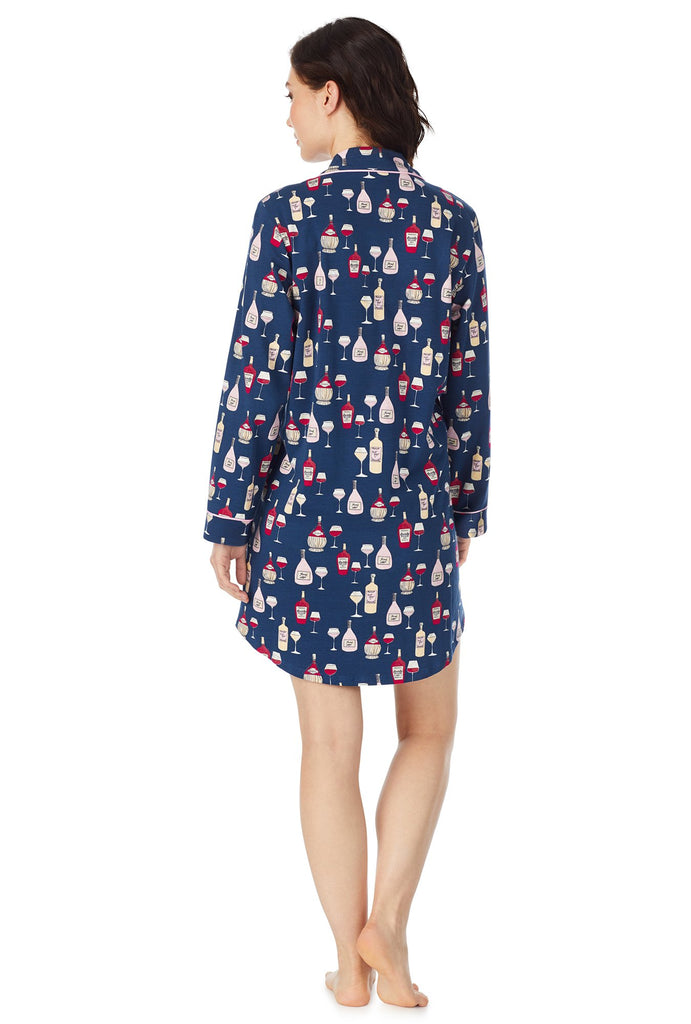 Wine Tasting Stretch Long Sleeve Classic Sleepshirt