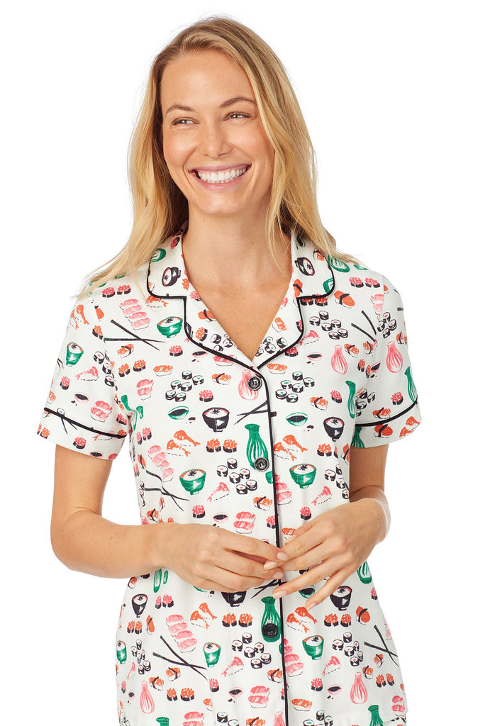 Sushi Short Sleeve Classic Shorty Stretch Jersey PJ Set