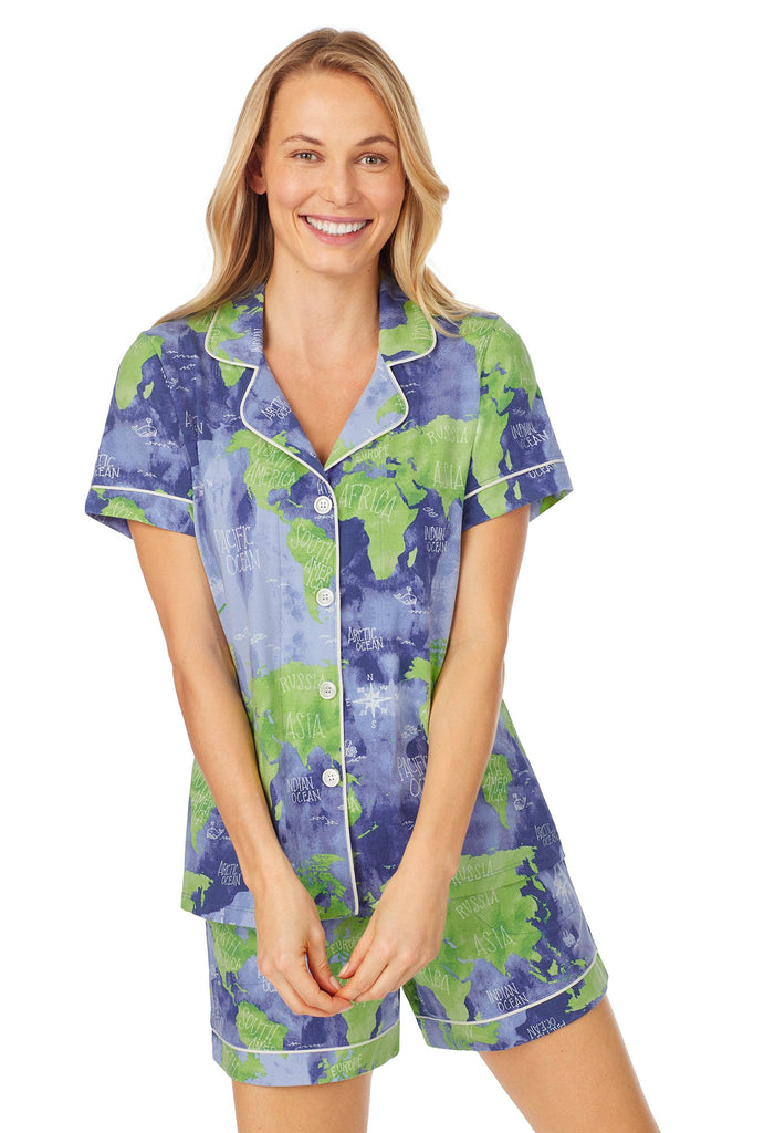 Mother Earth Short Sleeve Classic Shorty Stretch Jersey PJ Set
