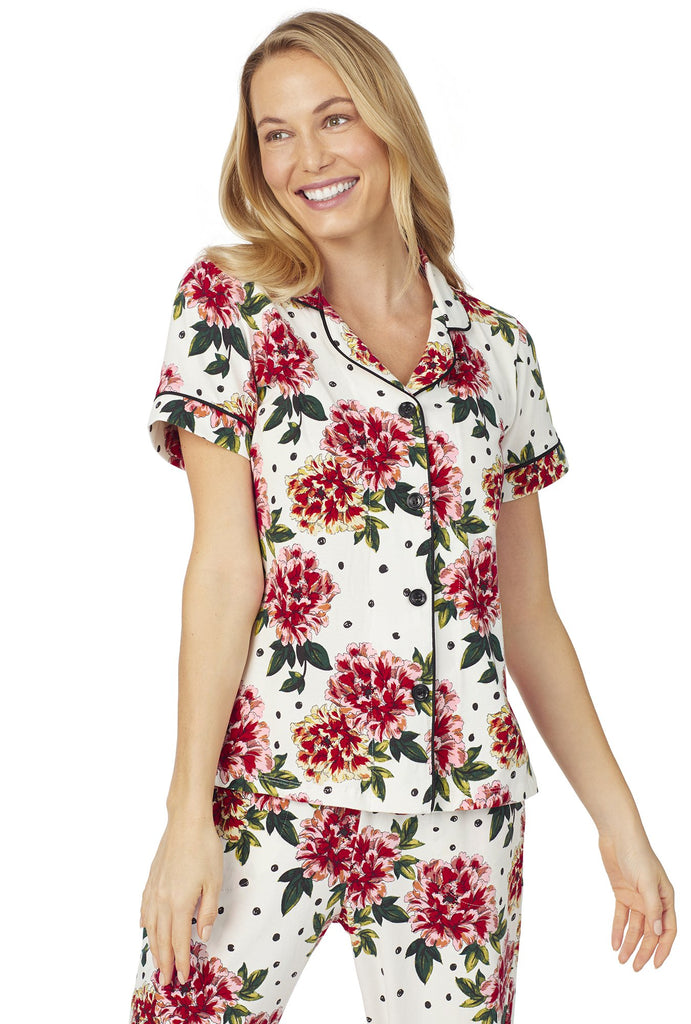 Room to Bloom Short Sleeve Cropped Stretch Jersey PJ Set