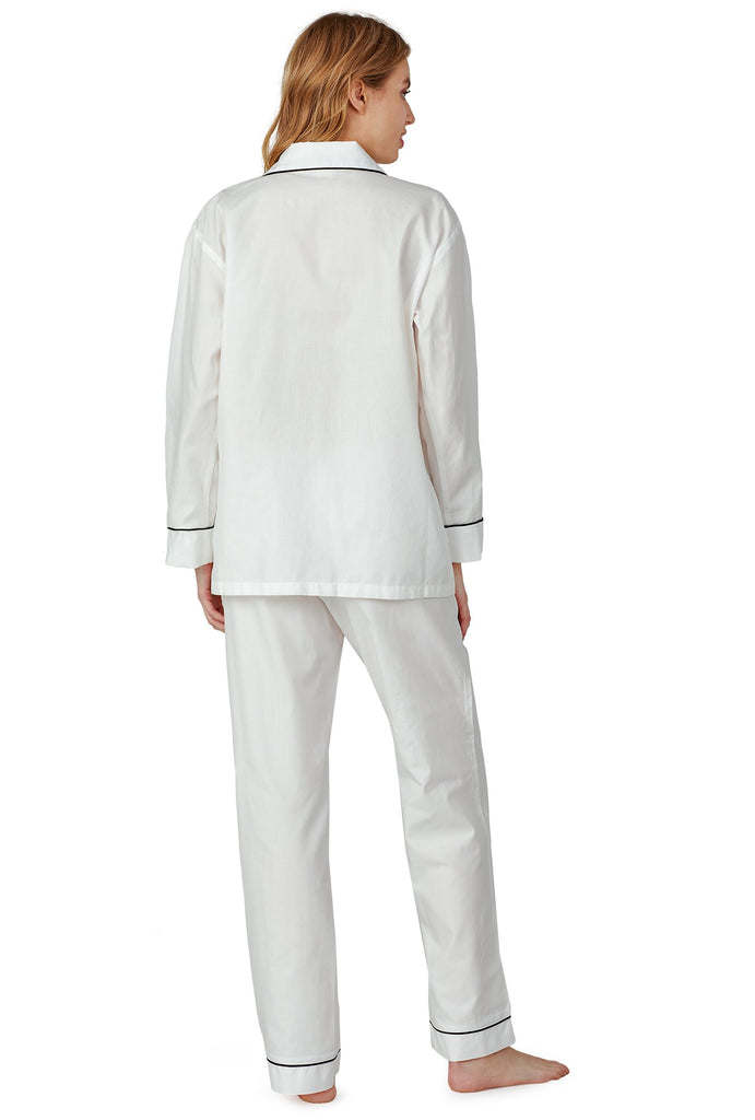 Ivory Long Sleeve Classic PJ Set - Eyelash Embroidery