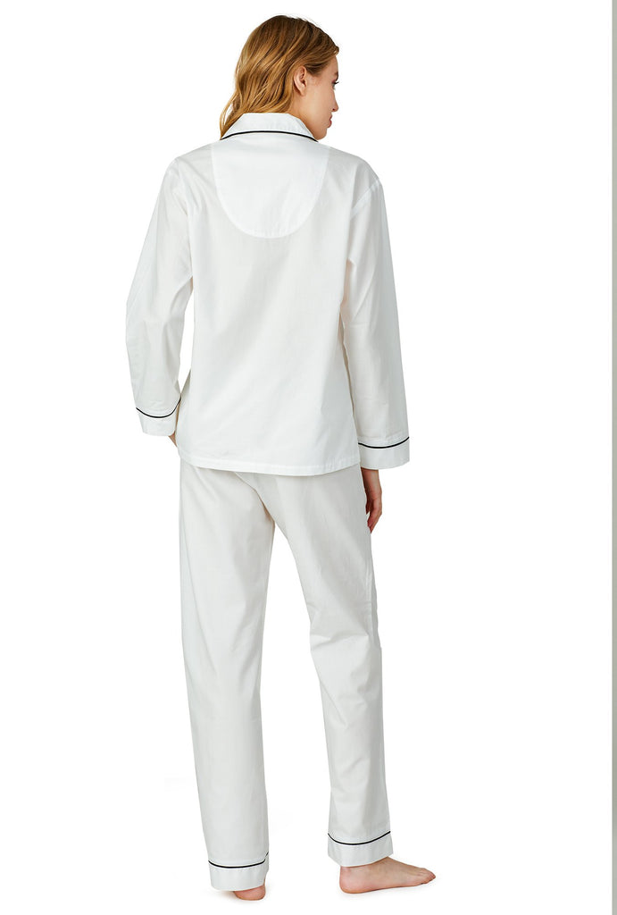Ivory Long Sleeve Classic PJ Set - MRS Embroidery