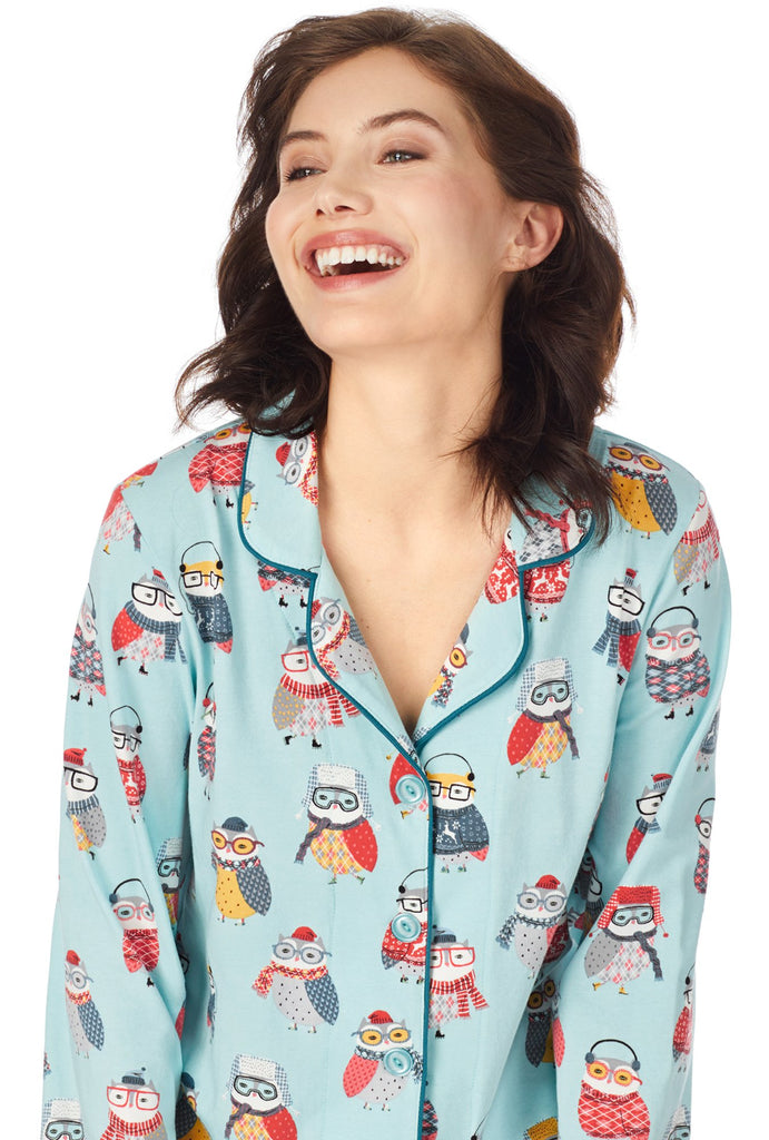 Wise Owl Stretch Long Sleeve Classic Pj Set