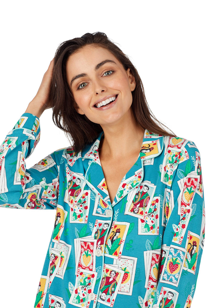 Fridas House of Cards Stretch Long Sleeve Classic PJ Set