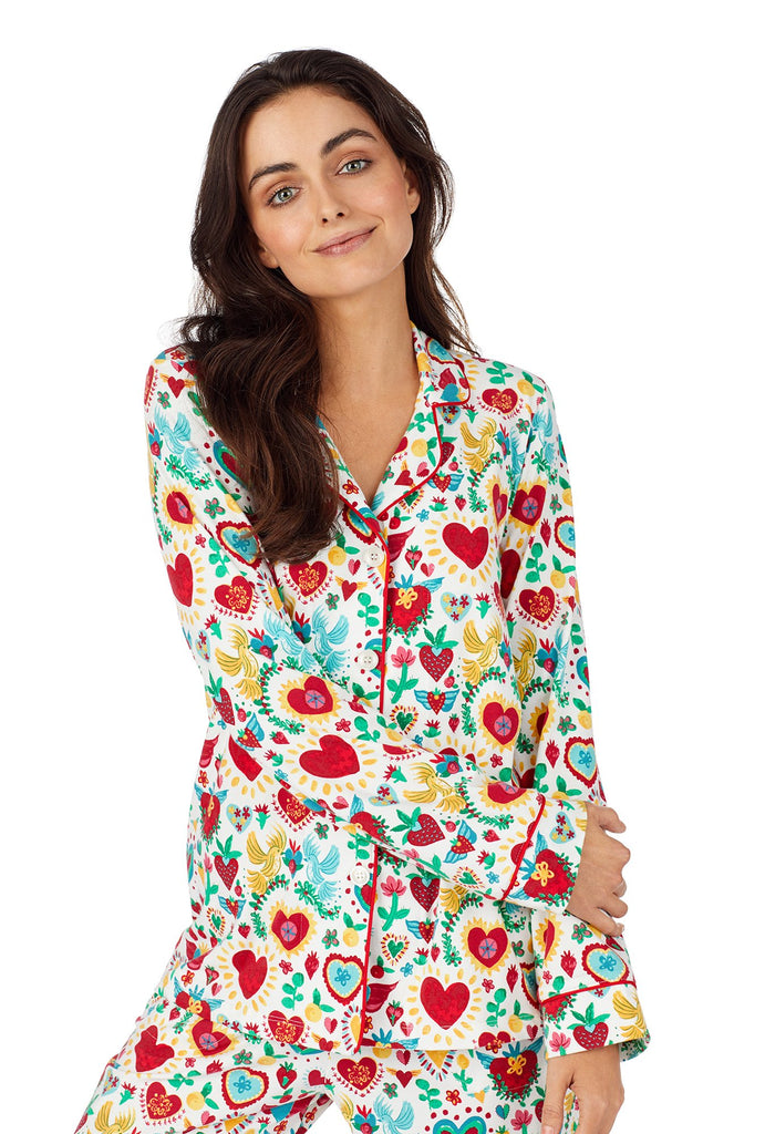 Sacred Hearts Stretch Long Sleeve Classic PJ Set