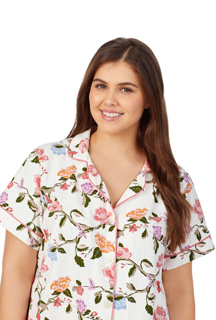 Isabella Short Sleeve Classic Cropped Stretch Jersey PJ Set
