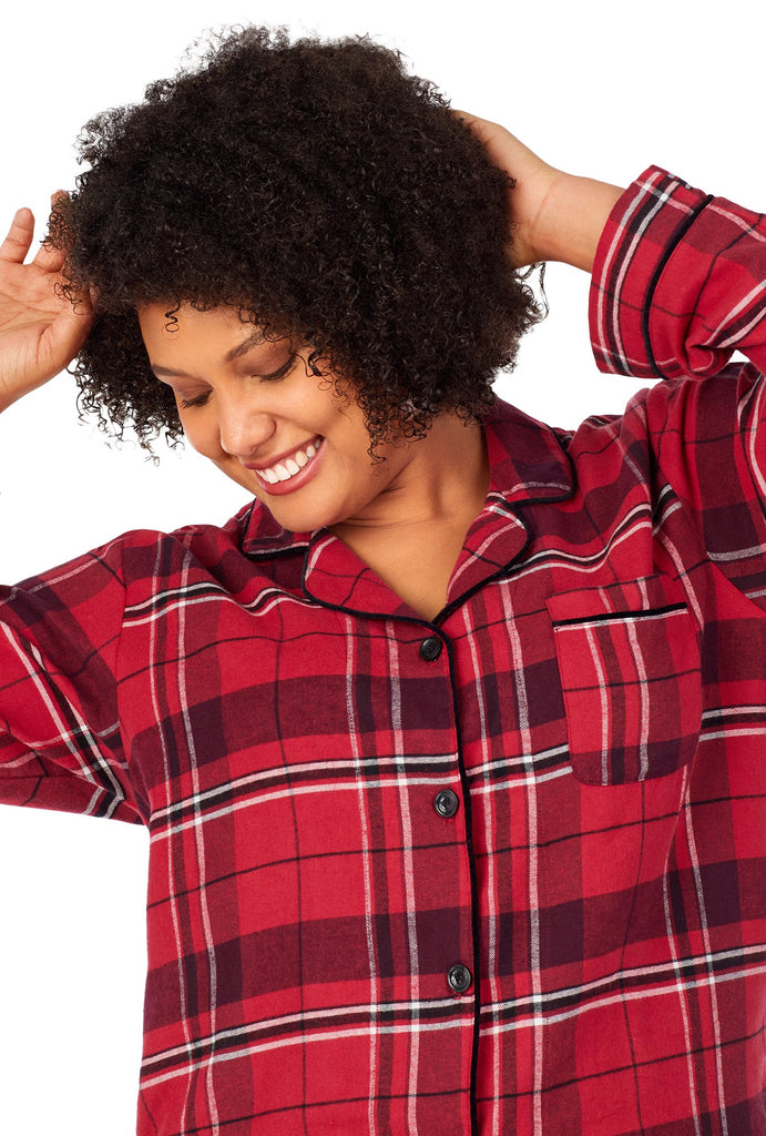 Nicholas Plaid Flannel Long Sleeve Classic PJ Set PLUS
